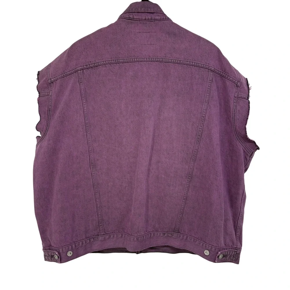 Levis Premium Pride Collection Purple Denim Vest XXL Sleeveless Trucker Jacket